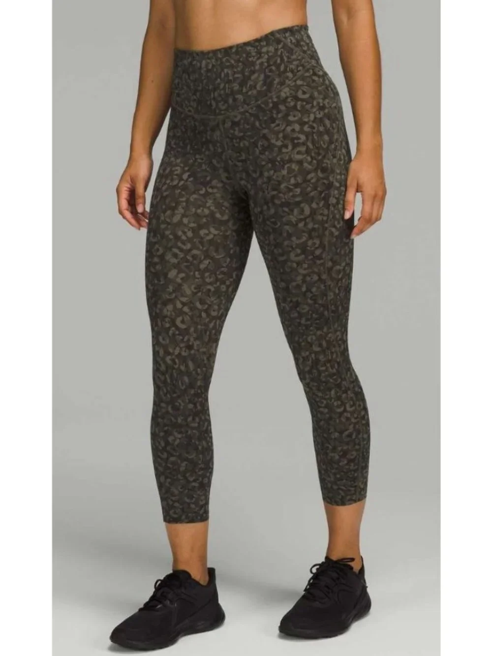 Lululemon Base Pace High-Rise Crop Green Camo-sz 2